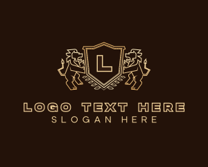 Luxury Lion Shield logo