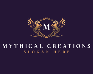 Mythical Pegasus Crest  logo design
