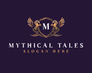 Mythical Pegasus Crest  logo design