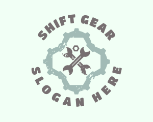 Mechanical Gear Wrench logo design