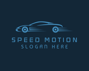 Blue Sports Car Racing logo design