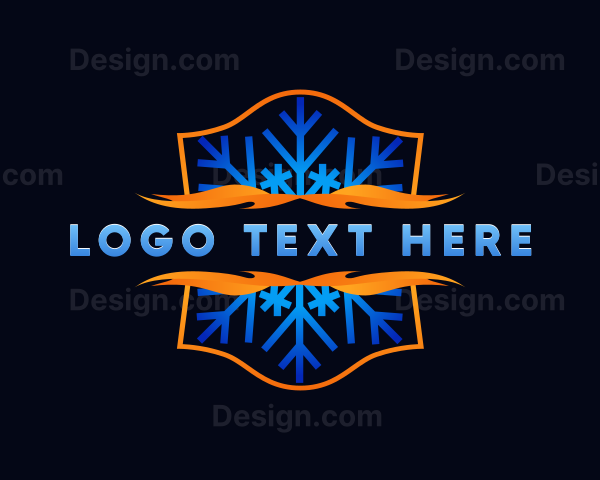 HVAC Snowflake Flame Logo