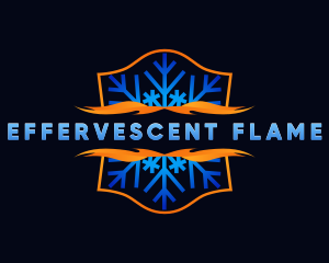 HVAC Snowflake Flame logo design