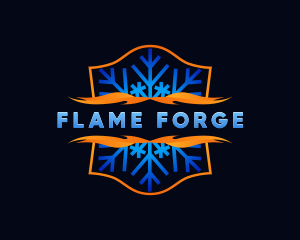 HVAC Snowflake Flame logo design