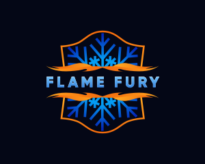 HVAC Snowflake Flame logo design