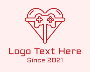 Minimalist Heart Gamer  logo