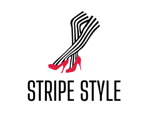 Stripe Stockings Female Boutique logo design