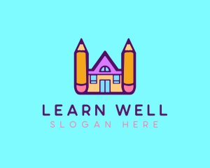 School Learning Pencil logo design