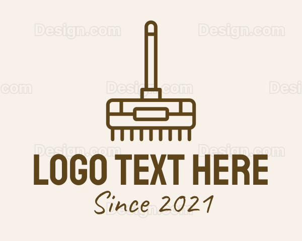 Brown Cleaning Broom Logo