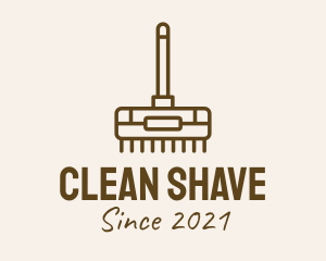 Brown Cleaning Broom  logo design