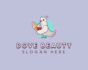 Dove Croissant Cupcake logo design