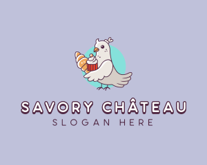 Dove Croissant Cupcake logo design