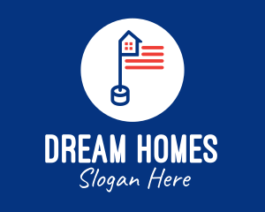 House USA Flag Pole logo