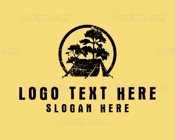 Rustic Campground Scene Logo