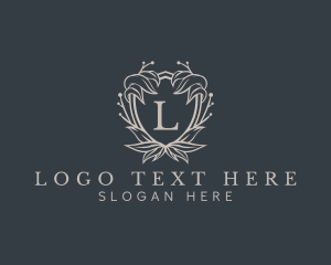 Elegant Wreath Shield logo