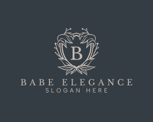 Elegant Wreath Shield logo design