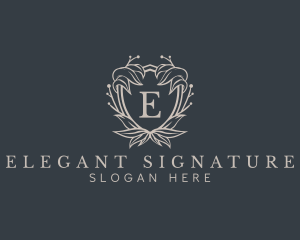 Elegant Wreath Shield logo design