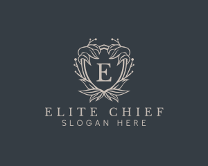 Elegant Wreath Shield logo design