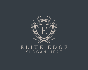 Elegant Wreath Shield logo design