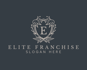 Elegant Wreath Shield logo design