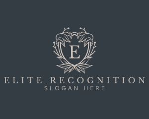 Elegant Wreath Shield logo design