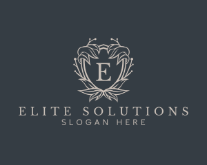 Elegant Wreath Shield logo design