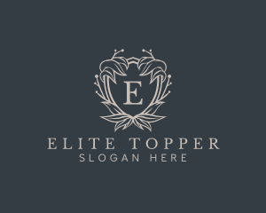 Elegant Wreath Shield logo design