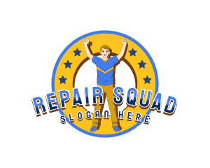 Male Cheerleader Squad logo design