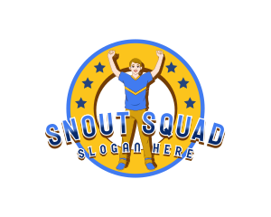 Male Cheerleader Squad logo design