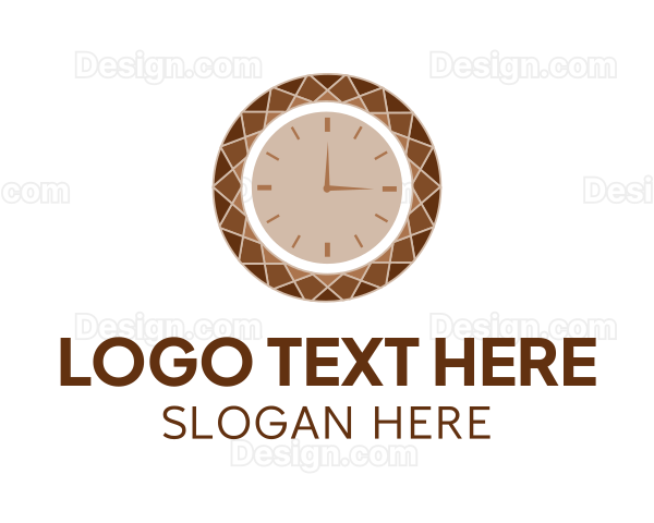 Brown Gemstone Clock Logo