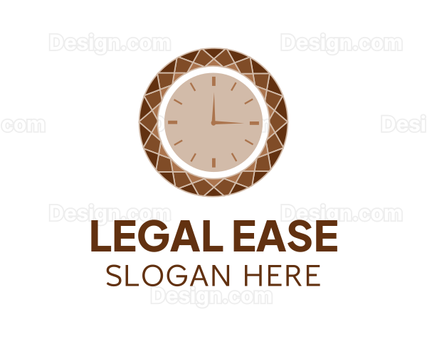 Brown Gemstone Clock Logo