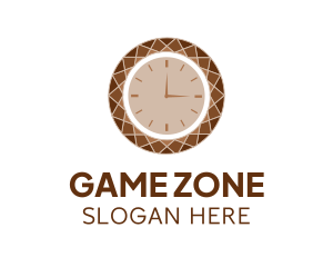 Brown Gemstone Clock Logo