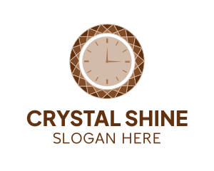 Brown Gemstone Clock logo