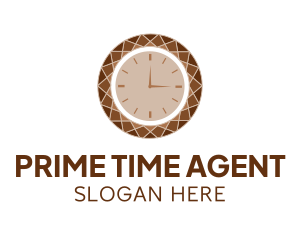 Brown Gemstone Clock logo design