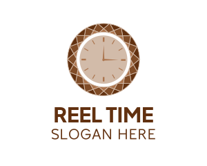 Brown Gemstone Clock logo design