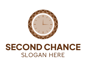 Brown Gemstone Clock logo design