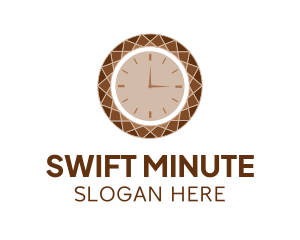 Brown Gemstone Clock logo design