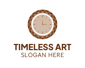 Brown Gemstone Clock logo design