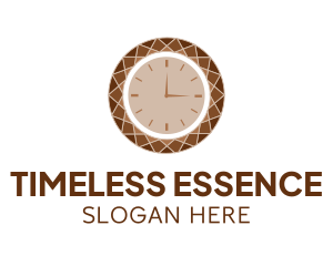 Brown Gemstone Clock logo design