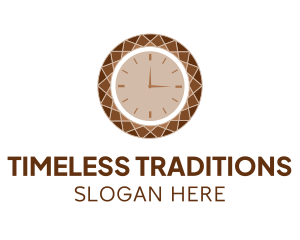 Brown Gemstone Clock logo design