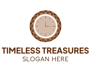 Brown Gemstone Clock logo design