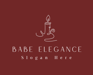 Elegant Candle Flame logo design