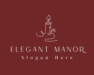 Elegant Candle Flame logo design