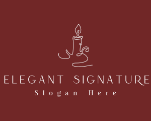 Elegant Candle Flame logo design