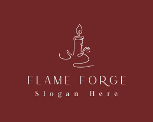 Elegant Candle Flame logo design