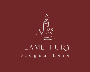 Elegant Candle Flame logo design