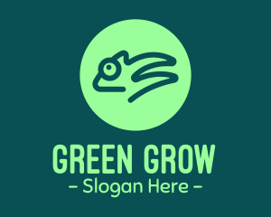 Green Chameleon Reptile logo design