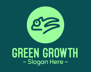 Green Chameleon Reptile logo design