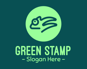 Green Chameleon Reptile logo design