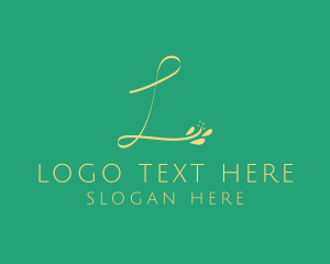 Floral Script Letter L logo